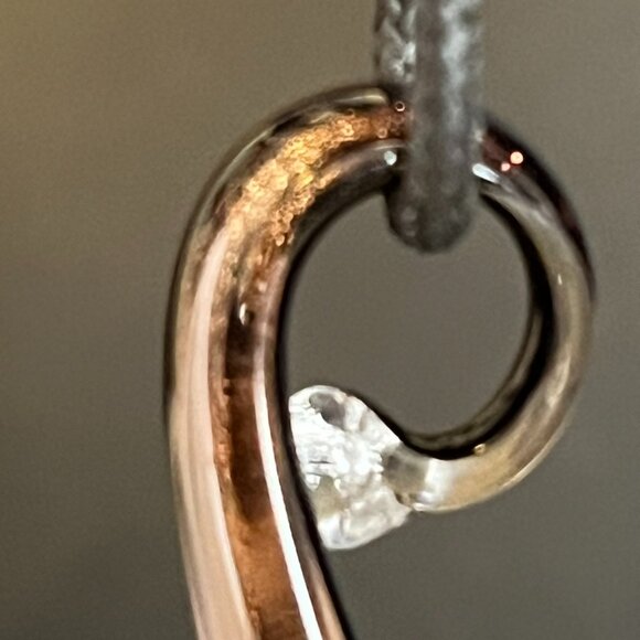 3D Pink Flower Dichroic Glass & Lampwork Pendant - Picture 6 of 10